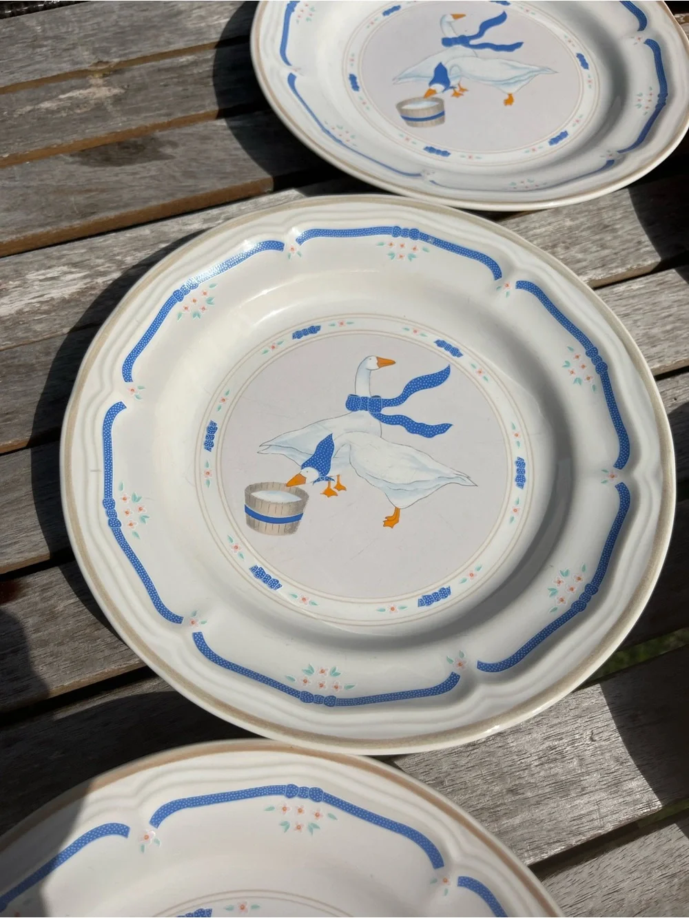 Set of 6 Newcor Geese Dinner Plates